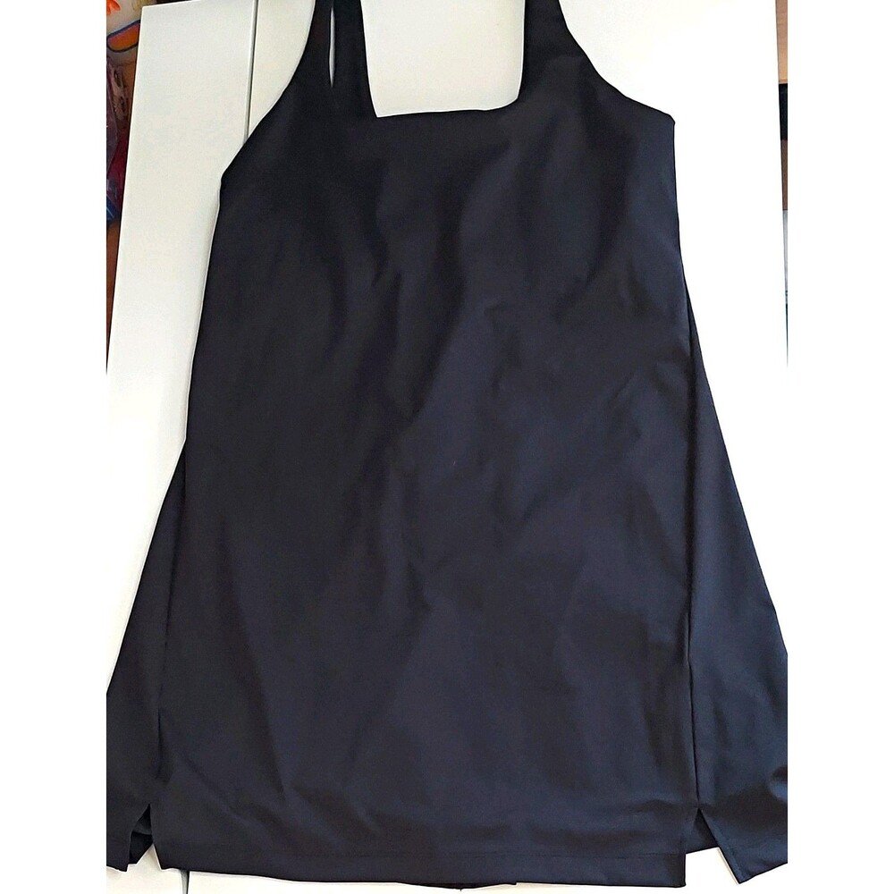 Old Navy Active Powersoft Black Tank Dress Built-In Bra Shorts Wide Strap L